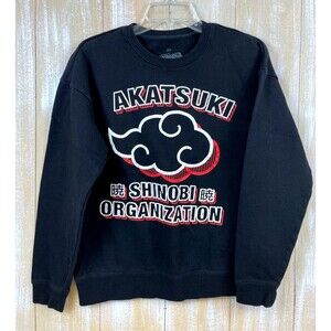 Men's Naruto Shippuden Akatsuki Ripple Junction Black Long Sweatshirt Size XS